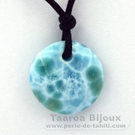 Colar em Algodo e 1 Larimar - 21 x 6.4 mm - 4.4 gr