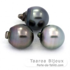 Lote de 3 Prolas do Tahiti Aneladas C 12.2 mm