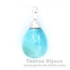 Pingente em Prata e 1 Larimar - 15 x 10.2 mm - 1.94 gr