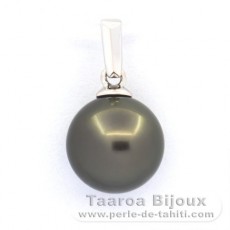 Pingente em Ouro branco 18K e 1 Prola do Tahiti Redonda B 8.9 mm