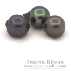 Lote de 3 Prolas do Tahiti Semi-Barrocas B de 9 a 9.2 mm