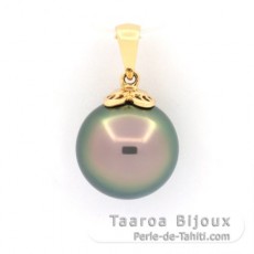 Pingente em Ouro 18K e 1 Prola Tahiti Redonda B 11.7 mm