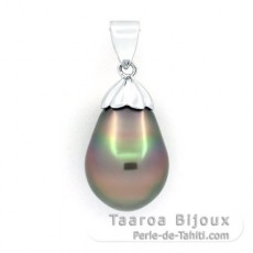 Pingente em Prata e 1 Prola do Tahiti Semi-Barroca B 11.2 mm