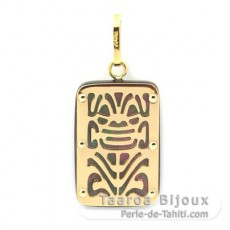 Pingente em Ouro 18 K e Madrepérola do Tahiti - Dimensões = 18 X 12 mm - Longevidade