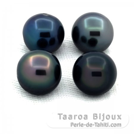 Lote de 4 Prolas do Tahiti Semi-Barrocas C/D de 8.5 a 8.9 mm