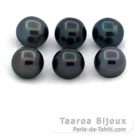 Lote de 6 Prolas do Tahiti Semi-Redondas C/D de 8 a 8.2 mm