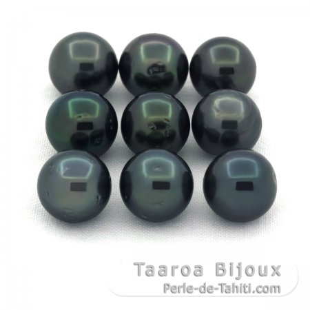 Lote de 9 Prolas do Tahiti Redondas D de 8 a 8.3 mm
