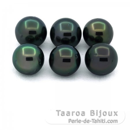 Lote de 6 Prolas do Tahiti Redondas D de 9 a 9.3 mm
