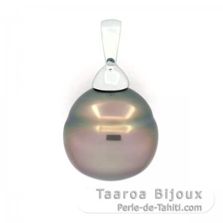 Pingente em Prata e 1 Prola Tahiti Anelada B/C 11.3 mm