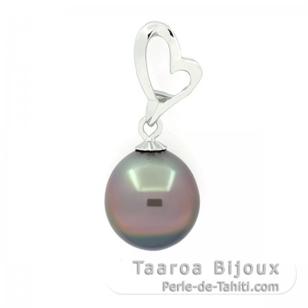 Pingente em Prata e 1 Prola do Tahiti Semi-Barroca C 10.5 mm