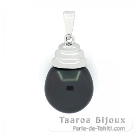 Pingente em Prata e 1 Prola do Tahiti Semi-Barroca B 12.1 mm