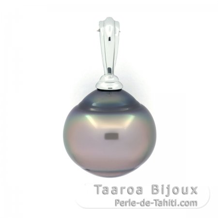 Pingente em Prata e 1 Prola Tahiti Anelada B 13.4 mm