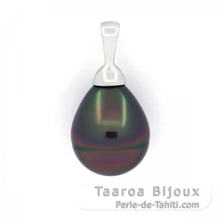 Pingente em Prata e 1 Prola do Tahiti Semi-Barroca C 10.3 mm