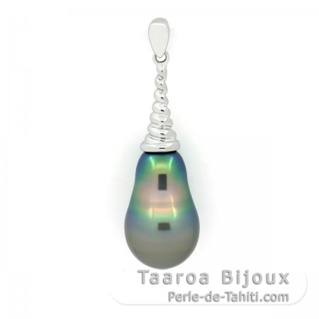 Pingente em Prata e 1 Prola do Tahiti Semi-Barroca C 10.3 mm