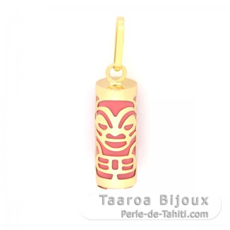 Pingente em Ouro 18K e gata Rosa - 12 mm - Sade