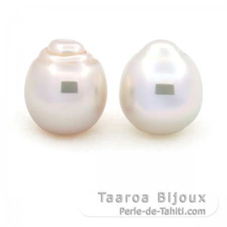 Lote de 2 Prolas Australianas Semi-Barrocas C de 11.4 mm