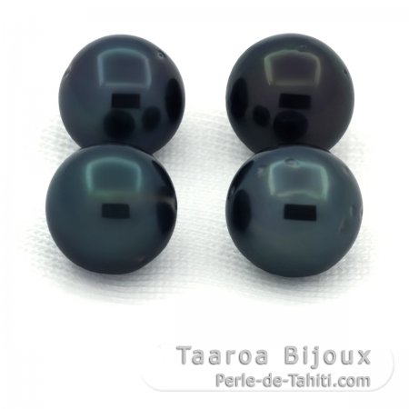 Lote de 4 Prolas do Tahiti Redondas y Semi-Redondas C/D de 8 a 8.2 mm