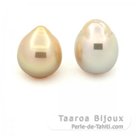 Lote de 2 Prolas Australianas Semi-Barrocas C de 11.4 a 11.5 mm