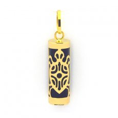 Pingente em Ouro 18K e gata Preta - 17 mm - Tartaruga