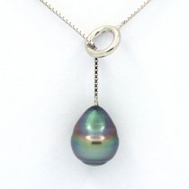 Colar em Prata e 1 Prola do Tahiti Anelada C+ 11.2 mm