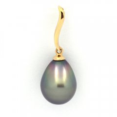 Pingente em Ouro 18K e 1 Prola do Tahiti Semi-Barroca B 9.9 mm