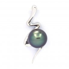 Pingente em Prata e 1 Prola Tahiti Redonda C 8.1 mm