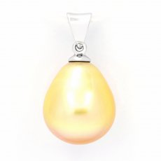 Pingente de Ouro Branco 18K com 1 Prola da Austrlia Semi-Barroca A 11.2 mm