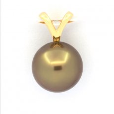 Pingente em Ouro 18K e 1 Prola Tahiti Redonda B 9.9 mm