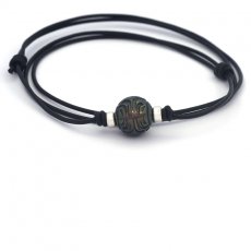 Colar em Couro e 1 Prola do Tahiti Gravada 12.4 mm