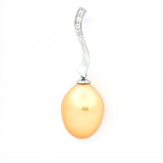 Pingente em Prata e 1 Prola da Austrlia Semi-Barroca B/C 11.1 mm