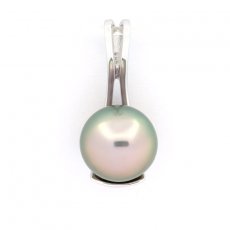 Pingente em Prata e 1 Prola do Tahiti Semi-Redonda C 9.6 mm