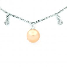 Pulseira de Prata com 1 Prola da Austrlia Redonda B/C 9.6 mm