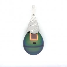Pingente em Prata e 1 Prola Tahiti Anelada B+ 10.7 mm