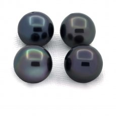 Lotto di 4 Perle di Tahiti Rotonde D di 8 a 8.3 mm