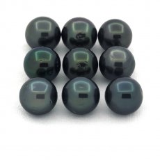 Lot de 9 Perles de Tahiti Rondes D de 8  8.3 mm