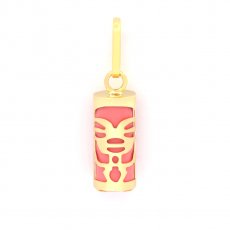 Pingente em Ouro 18K e gata Rosa - 10 mm - Mana