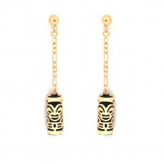 Brincos em Ouro 18K e gata Preta - 12 mm - Sade