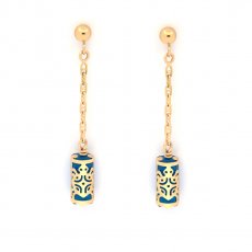 Brincos em Ouro 18K e Turquesa - 10 mm - Tartaruga