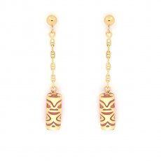 Brincos em Ouro 18K e gata Rosa - 10 mm - Possibilidade
