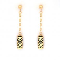 Brincos em Ouro 18K e gata Preta - 10 mm - Possibilidade