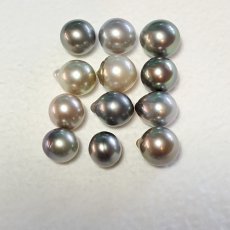 Lote de 12 Prolas do Tahiti Semi-Barrocas B, BC, C de 10.8  12.5 mm