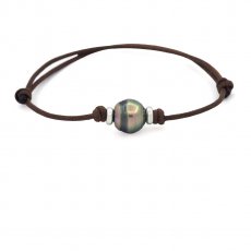 Pulseira em Algodo Encerado e 1 Prola do Tahiti Anelada C 10.6 mm
