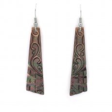 Brincos em Madreprola do Tahiti - 53 x 14 mm