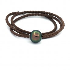 Colar em Algodo e 1 Prola do Tahiti Anelada B/C 12.8 mm