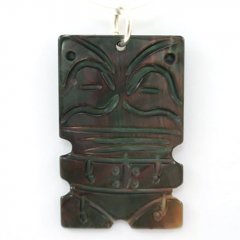 Pingente Tiki em madreprola do Tahiti