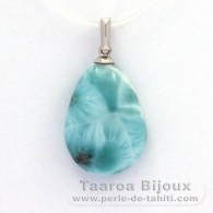 Pingente em Prata e 1 Larimar - 18 x 14 x 6.5 mm - 2.7 gr