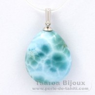 Pingente em Prata e 1 Larimar - 20 x 17 x 7.5 mm - 3.95 gr