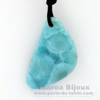 Colar em Algodo e 1 Larimar - 40 x 22 x 7.9 mm - 11.03 gr