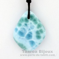 Colar em Algodo e 1 Larimar - 39 x 30 x 7 mm - 13.9 gr