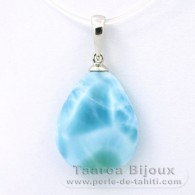 Pingente em Prata e 1 Larimar - 18 x 14.3 x 5.3 mm - 2.2 gr